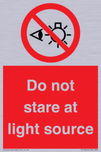 Do not stare at light source
